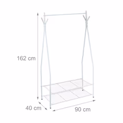 Relaxdays 4052025972646 porte-manteaux Colonne Blanc