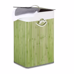 Relaxdays 4052025972745, 83 L, Rectangulaire, Bambou, Coton, Crème, Vert, Vert, Bambou