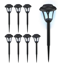 Relaxdays - Lampe solaire pour votre extérieur, en set de 8, led, avec piquet, éclairage moderne, hd : 39 x 11 cm, noire