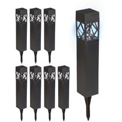 Relaxdays - Lampe solaire pour extérieur, en set de 8, étanche, détecteur crépusculaire, led, hlp : 41 x 6 x 6 cm, noire