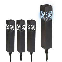 Relaxdays - Lampe solaire pour extérieur, en set de 4, étanche, détecteur crépusculaire, led, hlp : 41 x 6 x 6 cm, noire