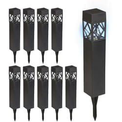 Relaxdays - Lampe solaire pour extérieur, en set de 10, étanche, détecteur crépusculaire, led, hlp : 41 x 6 x 6 cm, noire