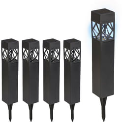 Relaxdays - Lampe solaire pour extérieur, en set de 5, étanche, détecteur crépusculaire, led, hlp : 41 x 6 x 6 cm, noire