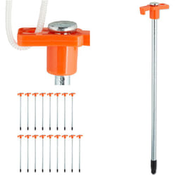 Lot de 18 piquets de fixation, pour sols durs, 25 cm, acier, sardines robustes pour le camping, orange - Relaxdays