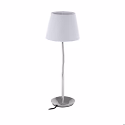 Relaxdays Lampe de chevet bras flexible abat-jour en tissu pied chromé douille E14 luminaire HxD : 47x17 cm blanc