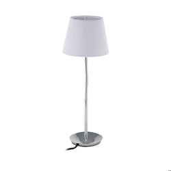 Relaxdays Lampe de chevet bras flexible abat-jour en tissu pied chromé douille E14 luminaire HxD : 47x17 cm blanc