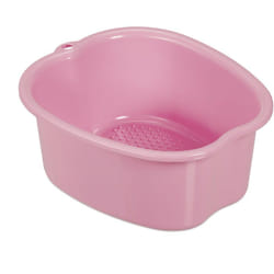 Relaxdays - bain de pieds, bassine en plastique, lavage pieds, effet massage, HxLxP : 15 x 33 x 38 cm, rose
