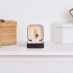 Boîte à bijoux, système de rangement pratique, pour bagues et chaînes, hlp : 5 x 10 x 10 cm, noire - Relaxdays