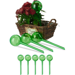 Relaxdays Bulle d’arrosage pour vos plantes, lot de 9 cm, contenance 250 ml, plastique, HD 28 x 8 cm, verte