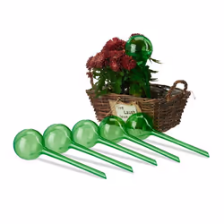 Relaxdays Bulle d’arrosage pour vos plantes lot de 6 contenance : 250 ml en plastique H x D 28 x 8 cm verte