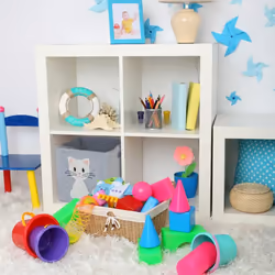 Panier de rangement en feutre, motif chat, caisse tissu pour enfant, HxLxP : 33x34x32 cm, coffre jouets, gris - Relaxdays