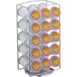 Porte-capsules compatible avec les capsules Keurig K-Cup, h x l x p : 30,5 x 16 x 12,5 cm, argenté - Relaxdays
