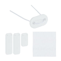 Attaches pour brise-vue, 52 pastilles avec fils, kit de fixation pour pare-soleil, blanc - Relaxdays