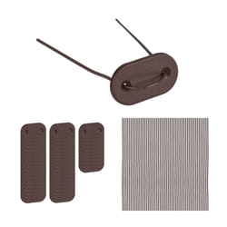 Relaxdays Attaches pour brise-vue, 52 pastilles avec fils, kit de fixation pour pare-soleil, marron