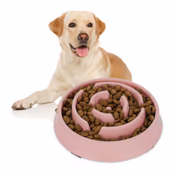 Relaxdays Gamelle anti-glouton repas pour chiens 400 ml digestion lente compatible avec lave-vaisselle rose