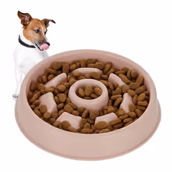 Relaxdays Gamelle anti-glouton repas pour chiens 550 ml digestion lente compatible avec lave-vaisselle rose
