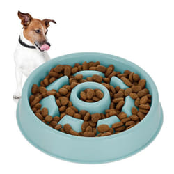 Relaxdays Gamelle anti-glouton repas pour chiens 550 ml digestion lente compatible avec lave-vaisselle bleu