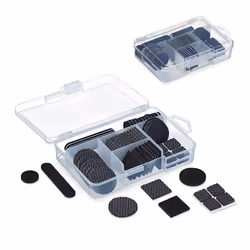 Relaxdays Patins pour meuble lot de 136 feutre mousse EVA amortisseurs autocollants avec boîte noir