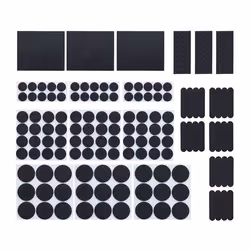 Relaxdays Patins autoadhésifs lot de 204 protection des rayures pour le sol pads en 6 tailles pour meubles noir