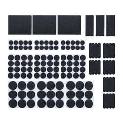 Relaxdays Patins autoadhésifs lot de 204 protection des rayures pour le sol pads en 6 tailles pour meubles noir