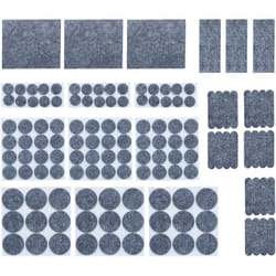 Relaxdays - Patins autoadhésifs, lot de 204, protection des rayures pour le sol, pads en 6 tailles, pour meubles, gris