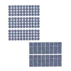 Relaxdays Patins autoadhésifs lot de 180 amortisseurs ronds & carrés protection des rayures en feutre meubles gris