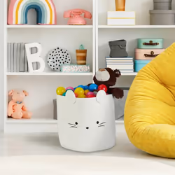 Relaxdays 4052025981532 Boîte de rangement Panier de rangement Rond Coton Blanc
