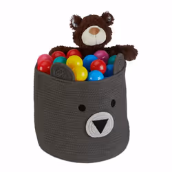 Relaxdays 4052025981549, Panier de rangement, Marron, Rond, Coton, Image, Chambre d'enfant