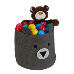 Relaxdays 4052025981549 Boîte de rangement Panier de rangement Rond Coton Marron