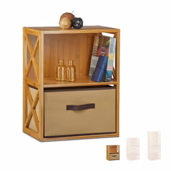 Relaxdays 10020273_340, Étagère, Autonome, Bambou, Toison, Beige, Bois, Universel, 20 kg