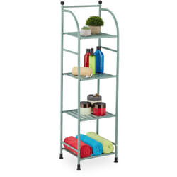 Relaxdays - tagère verticale, acier, HxLxP : 115x33x28 cm, rangement cuisine et salle de bain, 4 niveaux, métal, vert