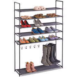 Le porte-chaussures offre un espace de rangement idéal pour le couloir ou l’entrée. Vous pouvez ranger jusqu’à 4 paires de ch ...