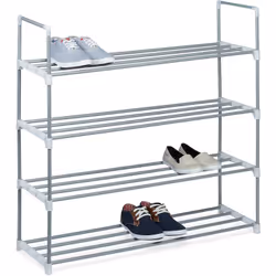 Ce meuble à chaussures est un espace de rangement idéal dans votre couloir ou votre entrée. Les 2, 3 ou 4 étages en métal rev ...