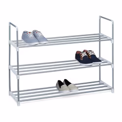 Relaxdays 4052025989798, Ouvert, Argent, Plastique, Acier, 3 étagères, 900 mm, 700 mm