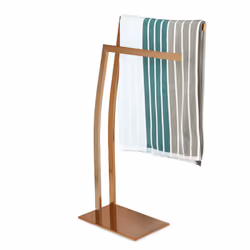 Ce porte-serviettes séduit par son design simple en couleur argentée ou cuivrée. Il agrémente votre salle de bain tout en éta ...