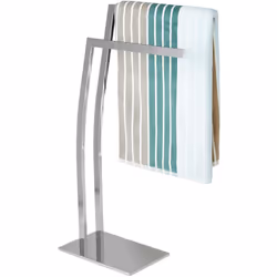 Ce porte-serviettes séduit par son design simple en couleur argentée ou cuivrée. Il agrémente votre salle de bain tout en éta ...