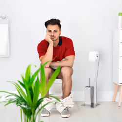 Relaxdays - Support de papier-toilette avec porte-brosse wimedo 71 x 20 x 20 cm inox laqué porte-rouleau bain, cuivré