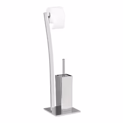 Relaxdays 10020410, Support et brosse pour toilettes, Argent, Acier inoxydable, Acier inoxydable, 200 mm, 200 mm
