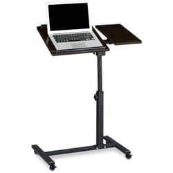 Relaxdays - Table ordinateur portable hauteur réglable xl 95 x 60 x 40 cm bois support avec 4 roulettes tablettes noir