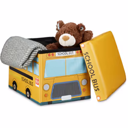 Faites un peu d'ordre et remplissez ce coffre à jouets avec des peluches, des jouets, des jeux de construction ou d'autres ob ...