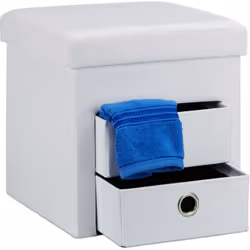 Remplissez ce tabouret de rangement avec des livres, journaux, DVD ou autres objets. Les deux tiroirs de rangement vous perme ...