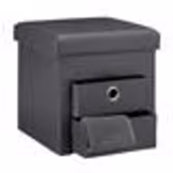 Relaxdays Tabouret de rangement spacieux 2 compartiments amovibles pliable H x L x P : 38 x 38 x 38 cm grise