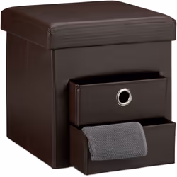 Remplissez ce tabouret de rangement avec des livres, journaux, DVD ou autres objets. Les deux tiroirs de rangement vous perme ...