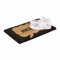 Relaxdays - Paillasson en fibres de coco et caoutchouc, hlp 1,5 x 40 x 25 cm, pour la chambre d'enfant, design hello