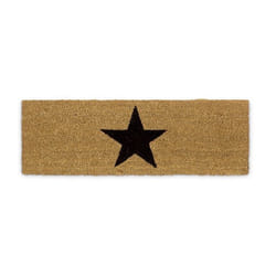 Relaxdays - Paillasson etoiles fibres de coco antidérapant porte entrée tapis usage intérieur extérieur HxlxP 1,5 x 75 x 25 cm étoile, nature