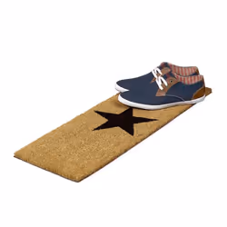 Relaxdays - Paillasson etoiles fibres de coco antidérapant porte entrée tapis usage intérieur extérieur HxlxP 1,5 x 75 x 25 cm étoile, nature