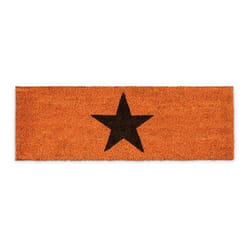Relaxdays - Paillasson etoiles fibres de coco antidérapant porte entrée tapis usage intérieur extérieur HxlxP 1,5 x 75 x 25 cm étoile, orange