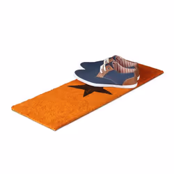 Relaxdays - Paillasson etoiles fibres de coco antidérapant porte entrée tapis usage intérieur extérieur HxlxP 1,5 x 75 x 25 cm étoile, orange