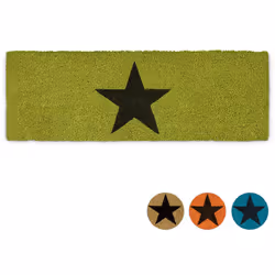 Relaxdays 10020177, Paillasson décoratif, Intérieur &amp; extérieur, Rectangulaire, Noir, Vert, Motif, Coco