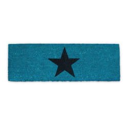 Relaxdays - Paillasson etoiles fibres de coco antidérapant porte entrée tapis usage intérieur extérieur HxlxP 1,5 x 75 x 25 cm étoile, bleu